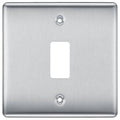 BG Nexus Metal Brushed Steel 1G Grid Plate RNBS1 Available from RS Electrical Supplies