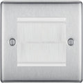 BG Nexus Metal Brushed Steel 2G Cable Brush Outlet NBSEMS2BRW Available from RS Electrical Supplies