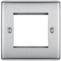 BG Nexus Metal Brushed Steel 2G Euro Plate NBSEMS2 Available from RS Electrical Supplies