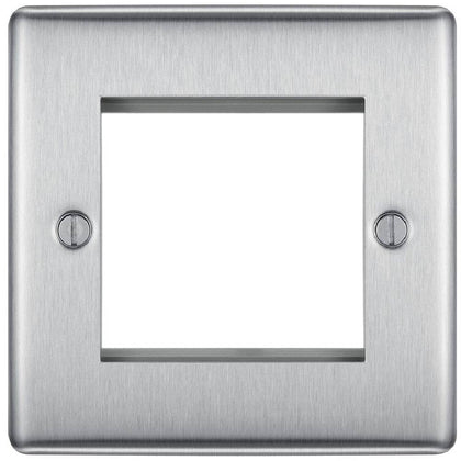 BG Nexus Metal Brushed Steel 2G Euro Plate NBSEMS2