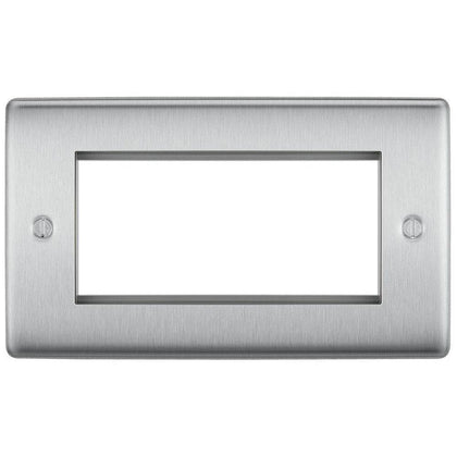 BG Nexus Metal Brushed Steel 4G Euro Plate NBSEMR4