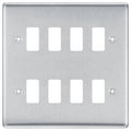 BG Nexus Metal Brushed Steel 8G Grid Plate RNBS8 Available from RS Electrical Supplies