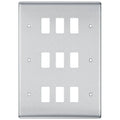 BG Nexus Metal Brushed Steel 9G Grid Plate RNBS9 Available from RS Electrical Supplies