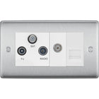 BG Nexus Metal Brushed Steel Combination TV Socket NBS68W