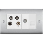 BG Nexus Metal Brushed Steel Combination TV Socket NBS69W