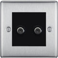 BG Nexus Metal Brushed Steel Double Satellite Socket NBS642B Available from RS Electrical Supplies
