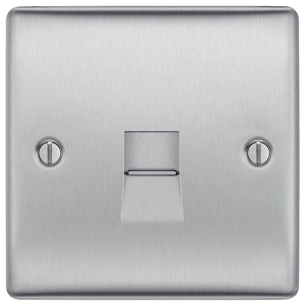 BG Nexus Metal Brushed Steel 13A Double Socket NBS22G | RS Electrical ...