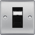 BG Nexus Metal Brushed Steel RJ45 Cat6 Data Outlet NBSRJ4516B Available from RS Electrical Supplies