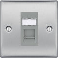 BG Nexus Metal Brushed Steel RJ45 Cat6 Data Outlet NBSRJ4516G Available from RS Electrical Supplies