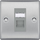 BG Nexus Metal Brushed Steel RJ45 Cat6 Data Outlet NBSRJ4516G