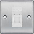 BG Nexus Metal Brushed Steel RJ45 Cat6 Data Outlet NBSRJ4516W Available from RS Electrical Supplies
