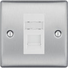 BG Nexus Metal Brushed Steel RJ45 Cat6 Data Outlet NBSRJ4516W