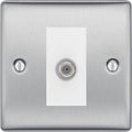 BG Nexus Metal Brushed Steel Satellite Socket NBS64W Available from RS Electrical Supplies