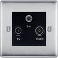 BG Nexus Metal Brushed Steel TV/FM/SAT Socket NBS67B Available from RS Electrical Supplies