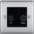 BG Nexus Metal Brushed Steel TV & FM Socket NBS66B