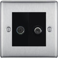 BG Nexus Metal Brushed Steel TV & Satellite Socket NBS65B Available from RS Electrical Supplies