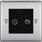 BG Nexus Metal Brushed Steel TV & Satellite Socket NBS65B