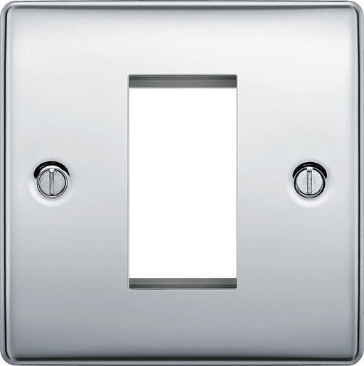 BG Nexus Metal Polished Chrome 1G Euro Plate NPCEMS1 Available from RS Electrical Supplies