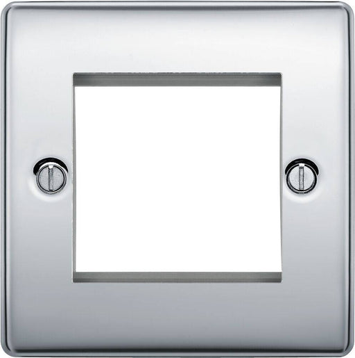 BG Nexus Metal Polished Chrome 2G Euro Plate NPCEMS2 Available from RS Electrical Supplies