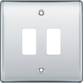 BG Nexus Metal Polished Chrome 2G Grid Plate RNPC2 Available from RS Electrical Supplies