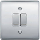 BG Nexus Metal Polished Chrome 2W & Intermediate Light Switch NPC2WINT