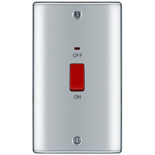BG Nexus Metal Polished Chrome 45A Double Pole Switch NPC72 Available from RS Electrical Supplies