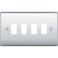 BG Nexus Metal Polished Chrome 4G Grid Plate RNPC4 Available from RS Electrical Supplies