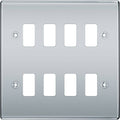 BG Nexus Metal Polished Chrome 8G Grid Plate RNPC8 Available from RS Electrical Supplies