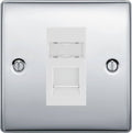 BG Nexus Metal Polished Chrome Cat6 Data Outlet NPCRJ4516W Available from RS Electrical Supplies