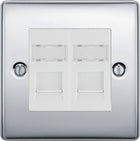 BG Nexus Metal Polished Chrome Double Cat6 Data Outlet NPCRJ4526W