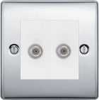 BG Nexus Metal Polished Chrome Double Satellite Socket NPC642