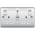 BG Nexus Metal Polished Chrome Wi-Fi Extender USB Socket NPC22UWRW Available from RS Electrical Supplies