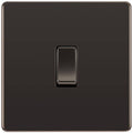 BG Nexus Screwless Black Nickel 1G 2W Light Switch FBN12 Available from RS Electrical Supplies