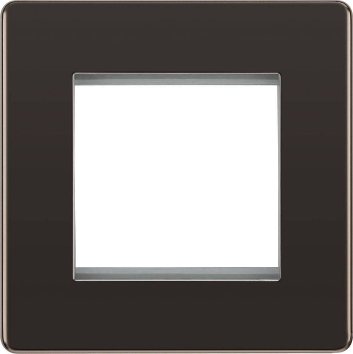 BG Nexus Screwless Black Nickel 2G Euro Plate FBNEMS2 Available from RS Electrical Supplies
