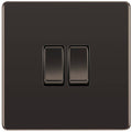 BG Nexus Screwless Black Nickel 2W & Intermediate Light Switch FBN2WINT Available from RS Electrical Supplies