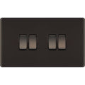 BG Nexus Screwless Black Nickel 4G 2W Light Switch FBN44 Available from RS Electrical Supplies