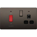 BG Nexus Screwless Black Nickel Cooker Switch with 13A Socket FBN70B Available from RS Electrical Supplies