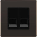 BG Nexus Screwless Black Nickel Double Master Telephone Socket FBNBTM2B Available from RS Electrical Supplies