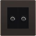 BG Nexus Screwless Black Nickel Double Satellite Socket FBN642B Available from RS Electrical Supplies