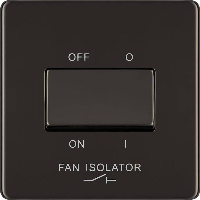 BG Nexus Screwless Black Nickel Fan Isolator Switch FBN15 Available from RS Electrical Supplies
