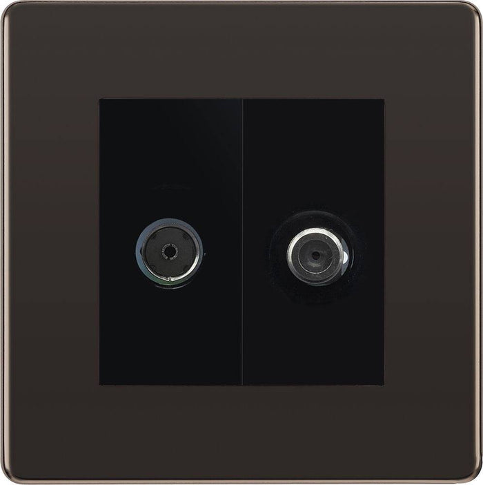 BG Nexus Screwless Black Nickel TV & Satellite Socket FBN65B Available from RS Electrical Supplies
