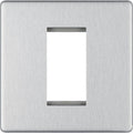 BG Nexus Screwless Brushed Steel 1G Euro Plate FBSEMS1 Available from RS Electrical Supplies