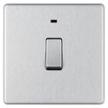 BG Nexus Screwless Brushed Steel 20A Double Pole Switch with Neon FBS31 Available from RS Electrical Supplies