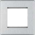BG Nexus Screwless Brushed Steel 2G Euro Plate FBSEMS2 Available from RS Electrical Supplies