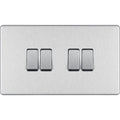 BG Nexus Screwless Brushed Steel 4G 2W Light Switch FBS44 Available from RS Electrical Supplies