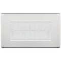 BG Nexus Screwless Brushed Steel 4G Cable Brush Outlet FBSEMR4BRW Available from RS Electrical Supplies