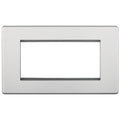 BG Nexus Screwless Brushed Steel 4G Euro Plate FBSEMR4 Available from RS Electrical Supplies