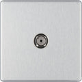 BG Nexus Screwless Brushed Steel Co-axial Socket FBS60 Available from RS Electrical Supplies