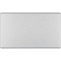 BG Nexus Screwless Brushed Steel Double Blank Plate FBS95 Available from RS Electrical Supplies