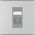 BG Nexus Screwless Brushed Steel RJ45 Cat5E Data Outlet FBSRJ451G Available from RS Electrical Supplies